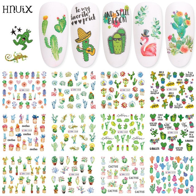 12 PC watermark slider nail stickers nail art decal water transfer flower butterfly decoration manicure watermark leaf tips
