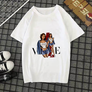 Summer New 2020 Fashion T shirt Women VOGUE letter print Harajuku Tshirt O-neck Short Sleeve T-shirt White Tops Female Clothing