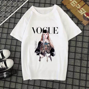 Summer New 2020 Fashion T shirt Women VOGUE letter print Harajuku Tshirt O-neck Short Sleeve T-shirt White Tops Female Clothing