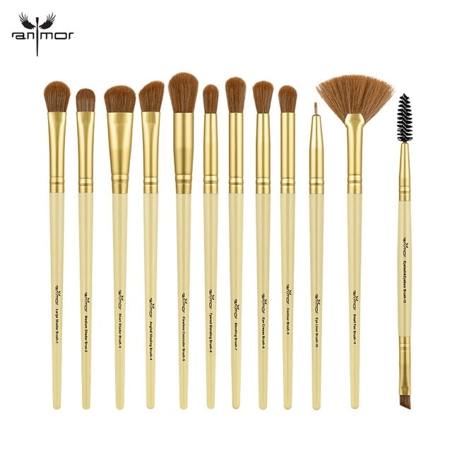 Anmor Makeup Brushes Set 3-12pcs/lot Eye Shadow Blending Eyeliner Eyelash Eyebrow Make up Brushes  Professional Eyeshadow Brush