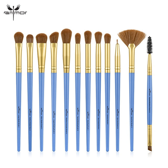 Anmor Makeup Brushes Set 3-12pcs/lot Eye Shadow Blending Eyeliner Eyelash Eyebrow Make up Brushes  Professional Eyeshadow Brush