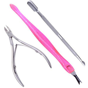 3pcs/Set Nail Polish Tools Nail Cuticle Nipper Tool Spoon Pusher Remover Cutter Clipper Trimmer  Nail Art Manicure Tool