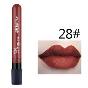 1Pcs Sexy Red Vampire Lipstick Matte Waterproof Velvet Lipgloss Liquid Lip Gloss Matte 28 Color Cosmetic Beauty Makeup Lipgloss