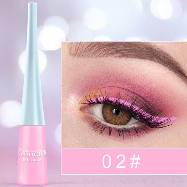 12-color matte Cat eye Makeup Waterproof Neon Colorful Liquid Eyeliner Pen Make Up Comestics Long-lasting Liner Pencil Makeup