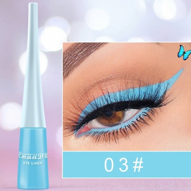 12-color matte Cat eye Makeup Waterproof Neon Colorful Liquid Eyeliner Pen Make Up Comestics Long-lasting Liner Pencil Makeup