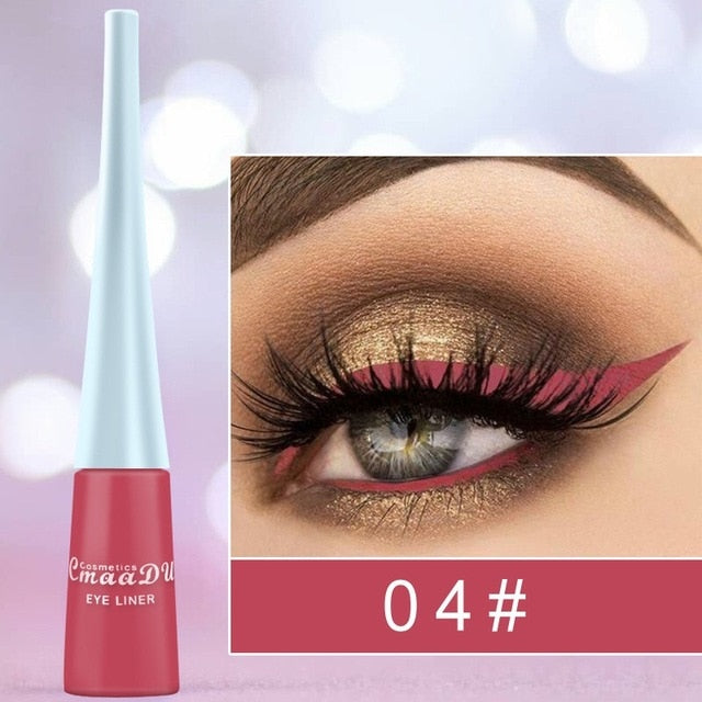 12-color matte Cat eye Makeup Waterproof Neon Colorful Liquid Eyeliner Pen Make Up Comestics Long-lasting Liner Pencil Makeup