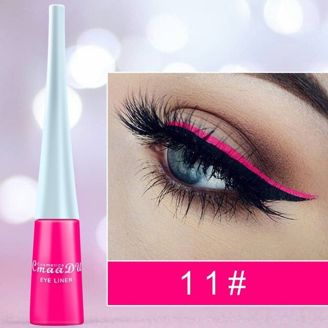12-color matte Cat eye Makeup Waterproof Neon Colorful Liquid Eyeliner Pen Make Up Comestics Long-lasting Liner Pencil Makeup