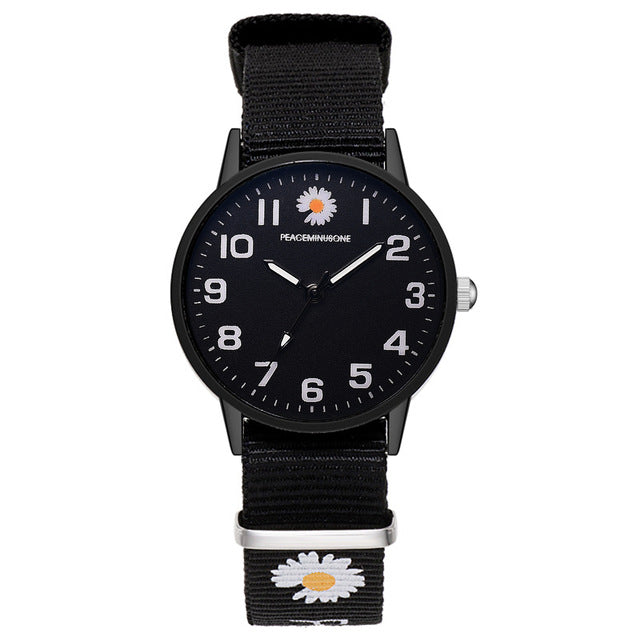 Girl Luxury Watch Women New Fashion Embossed Flowers Small Fresh Printed Belt Dial Watch Female Student Quartz Watch relogio