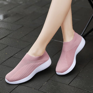 Moipheng 2020 femmes baskets vulcanisé chaussures chaussette baskets femmes été sans lacet chaussures plates femmes grande taille mocassins marche à plat