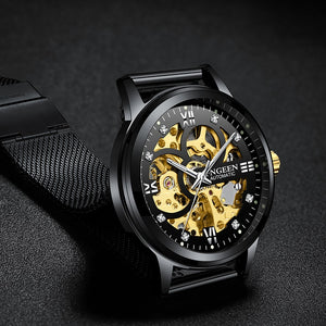 Relógio esqueleto 2019 nova fngeen esporte mecânico relógio de luxo dos homens relógios marca superior montre homme relógio automático