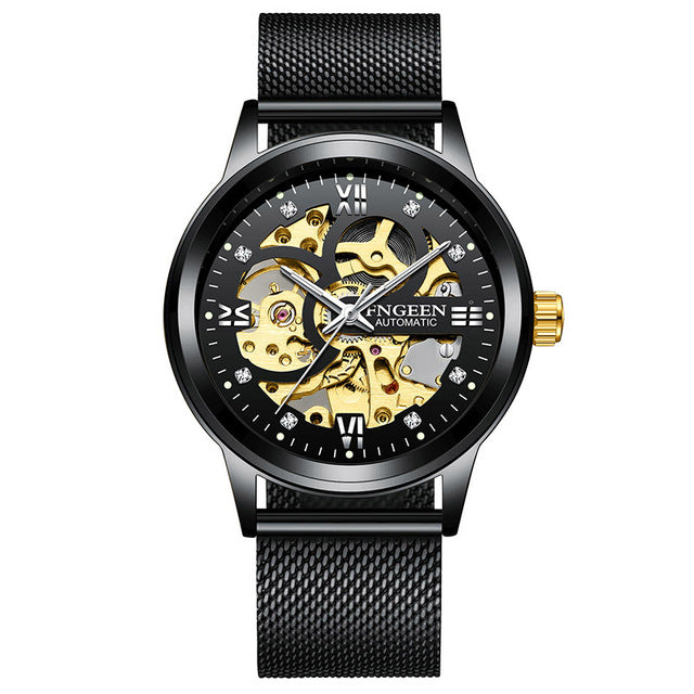 Relógio esqueleto 2019 nova fngeen esporte mecânico relógio de luxo dos homens relógios marca superior montre homme relógio automático