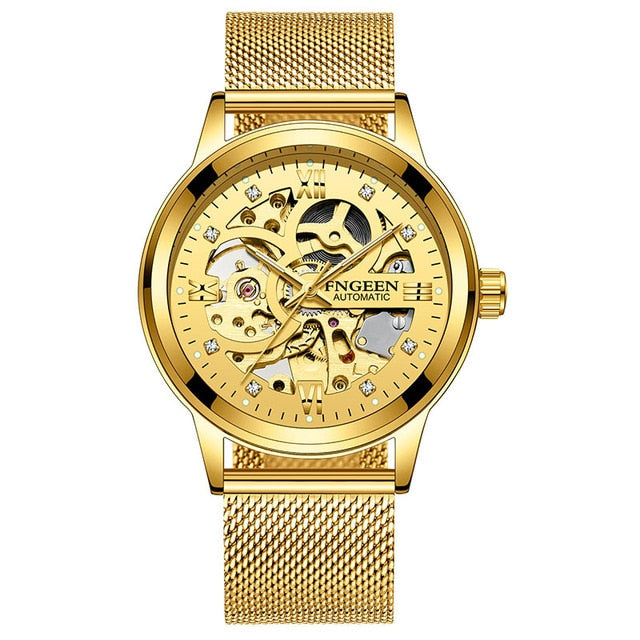 Relógio esqueleto 2019 nova fngeen esporte mecânico relógio de luxo dos homens relógios marca superior montre homme relógio automático