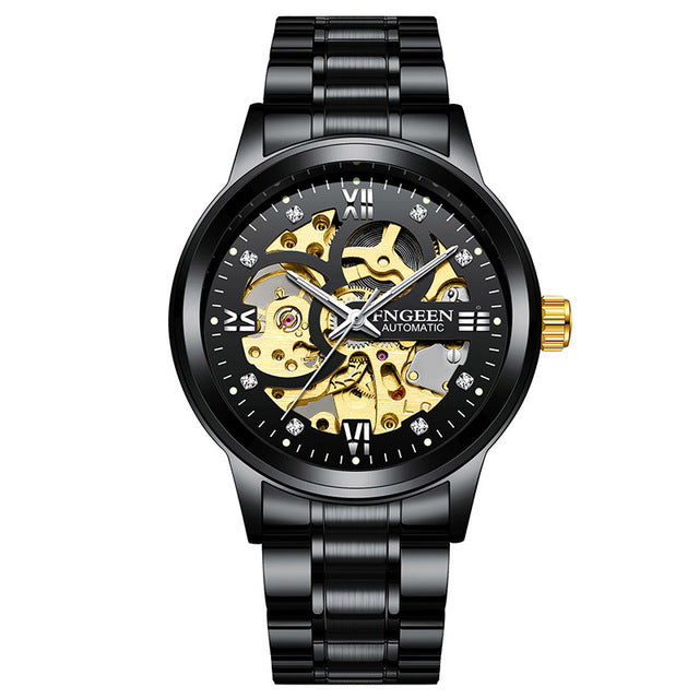 Relógio esqueleto 2019 nova fngeen esporte mecânico relógio de luxo dos homens relógios marca superior montre homme relógio automático