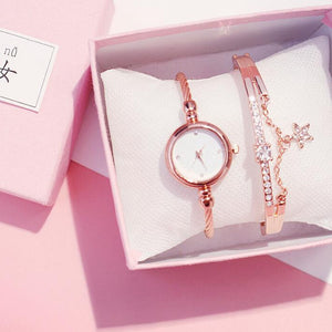 Women diamond Watch starry Luxury Bracelet set Watches Ladies Casual Alloy Band Quartz Wristwatch Female Clock zegarek damski