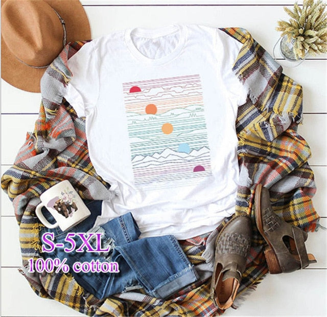 Elimiiy Abstract T shirt Women Oversized Print T-shirt Short Sleeve O-Neck  Womens clothing  Ladies Tops Tees 2020 Summer Top