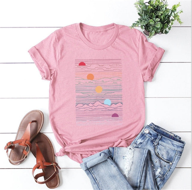 Elimiiy Abstract T shirt Women Oversized Print T-shirt Short Sleeve O-Neck  Womens clothing  Ladies Tops Tees 2020 Summer Top