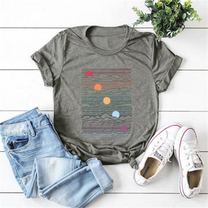 Elimiiy Abstract T shirt Women Oversized Print T-shirt Short Sleeve O-Neck  Womens clothing  Ladies Tops Tees 2020 Summer Top
