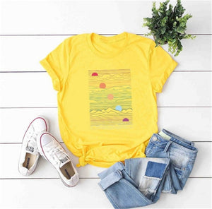 Elimiiy Abstract T shirt Women Oversized Print T-shirt Short Sleeve O-Neck  Womens clothing  Ladies Tops Tees 2020 Summer Top