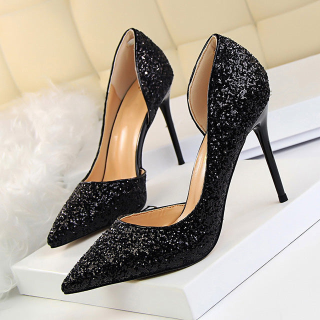 LAKESHI Women Pumps Extrem Sexy High Heels Women Shoes Thin Heels Female Shoes Wedding Shoes Gold Sliver White Ladies Shoes