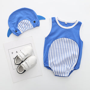 Lovely New baby boy girl rompers Newborn Infant Toddler Boy Girl Summer clothes Romper cotton Jumpsuit Clothes+hat set