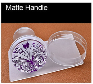 New Clear Jelly Silicone Nail Art Stamper Scraper Transparent Nail Stamp  Stamping 2.8cm Nail Stamp Stamping Tools